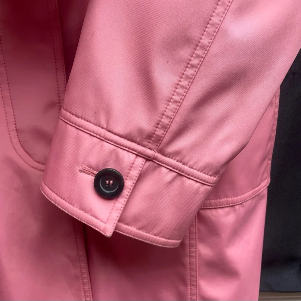 Talbots Pink Button Front Rain Coat Jacket, Sz 10P - Picture 6 of 8